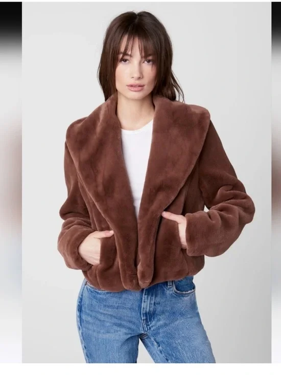 Blank NYC Women's Espresso Faux Fur Martini Jacket - Picture 11 of 13